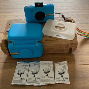Polaroid snap camera bundle! Film, cases, and camera ! Like new